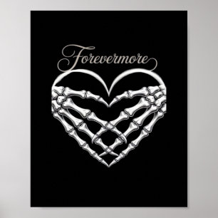 Póster Forevermore Skeleton Manos Corazón Romance gótico