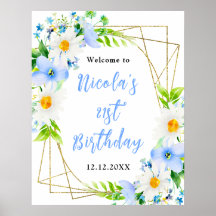 Forget-Me-Nots Daisies Birthday Welcome
