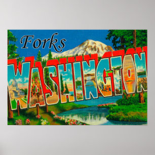 Póster Forks, Washington - Escenas de letras grandes