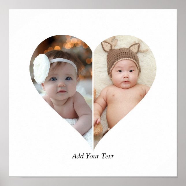 Póster Forma cardíaca 2 Collage de fotos (Frente)