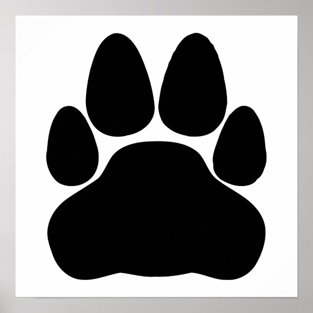 Póster Forma de Huella de Pata de Gato Negro (Frente)