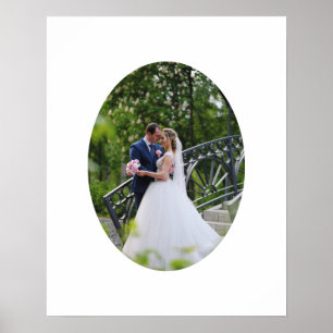 Póster Forma de óvalo vertical de foto de boda