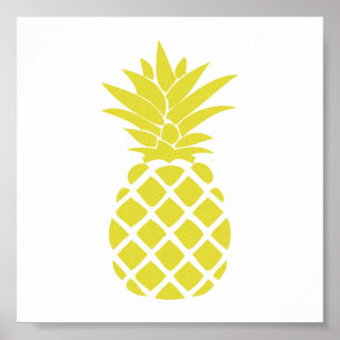 Póster Forma de piña decorativa amarilla