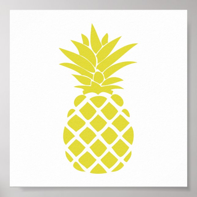 Póster Forma de piña decorativa amarilla (Frente)