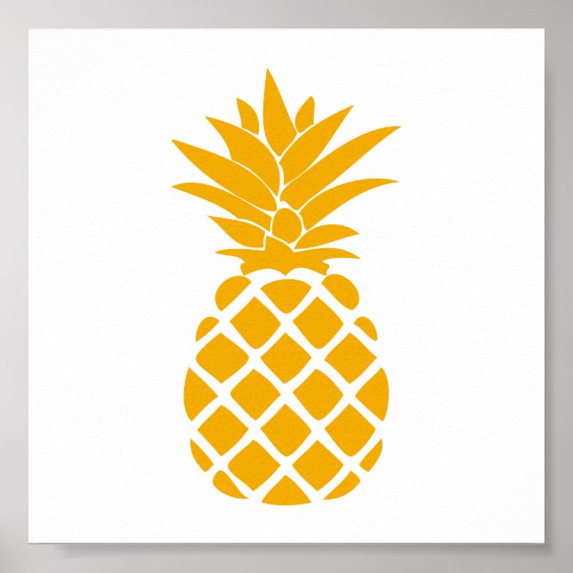 Póster Forma de piña decorativa naranja (Frente)