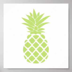 Póster Forma de Piña Decorativa Verde Lima