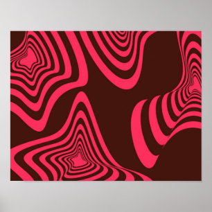 Póster Forma geométrica abstracta rosa, óptica, de moda y