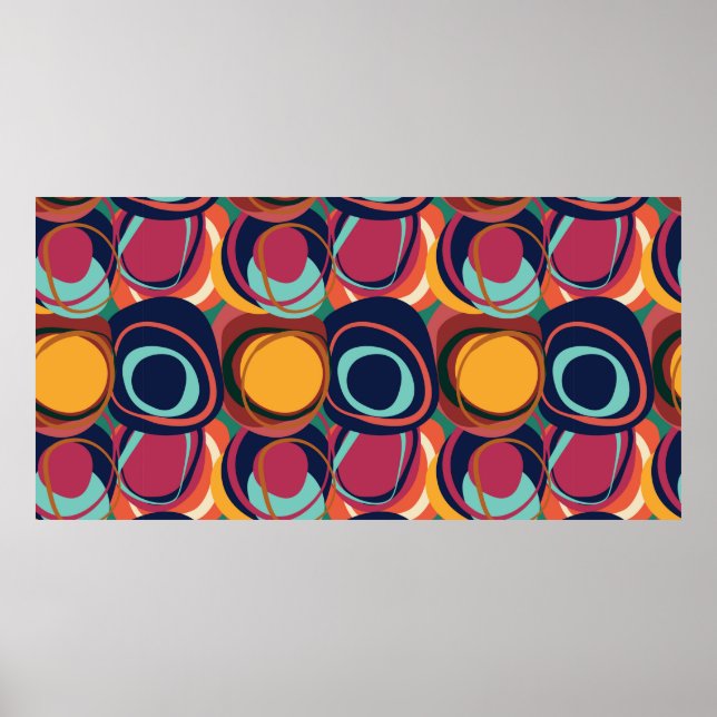 Póster Forma natural abstracta patrón transparente con cí (Frente)