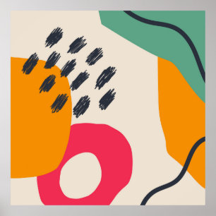 Póster Forma orgánica coloreada de manoArte moderno 3