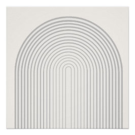 Póster Forma simétrica de arcoiris Arte Beige Blanco