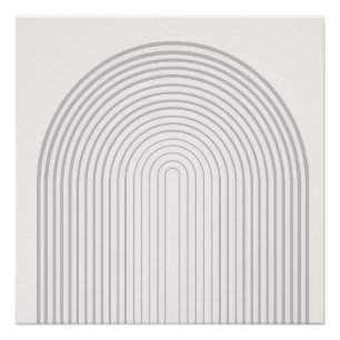 Póster Forma simétrica de arcoiris Arte Beige Blanco
