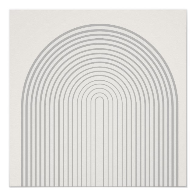 Póster Forma simétrica de arcoiris Arte Beige Blanco (Anverso)