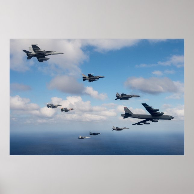 Póster Formación de aeronaves de la Fuerza Aérea (Frente)