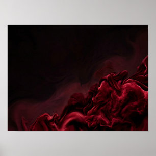 Póster Formación de fluido carmesí en un cartel abstracto