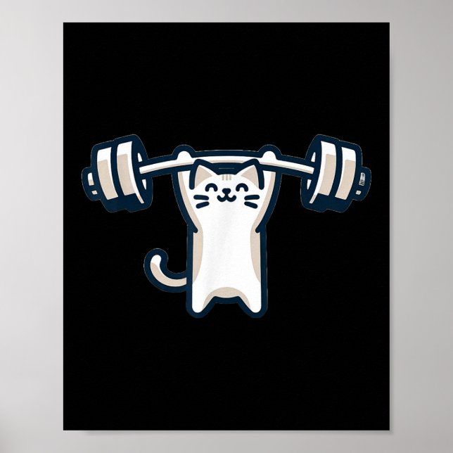 Póster Formación de gimnasio de elevación de pesas con el (Frente)