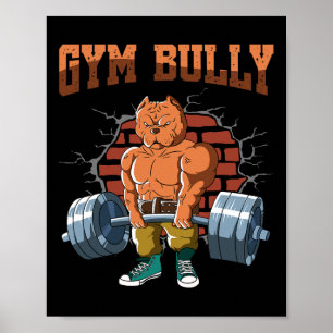 Póster Formación Fitness Dog Gym Bully Deadlift