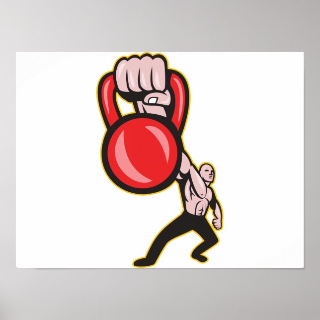 Póster Formación Levantamiento Frente de Kettlebell (Frente)