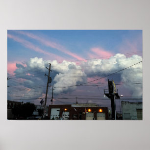 Póster Formaciones de Nubes en la Puesta de Sol Foto