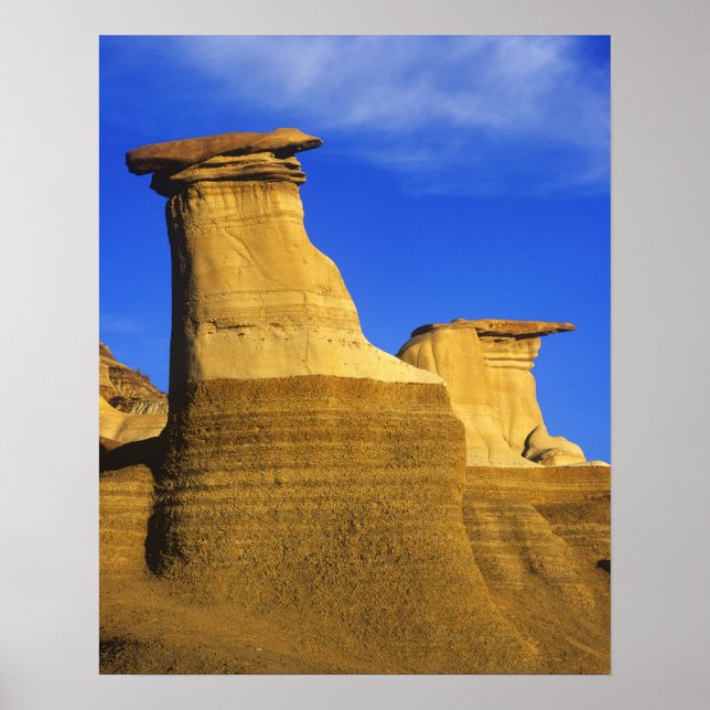 Póster Formaciones rocosas en Drumheller Alberta, Canadá  (Frente)