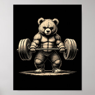 Póster Formar el oso mortal del jugador cómico Gym Tee Li