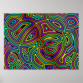 Póster formas abstractas asimétricas del arco iris