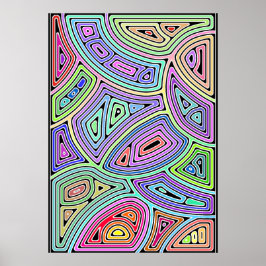 Póster formas abstractas asimétricas del arco iris 2