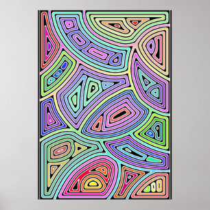 Póster formas abstractas asimétricas del arco iris 2