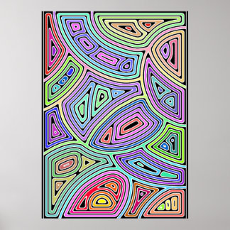 Póster formas abstractas asimétricas del arco iris 2