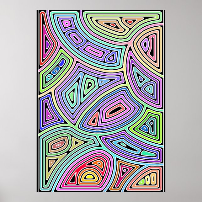 Póster formas abstractas asimétricas del arco iris 2 (Frente)