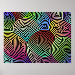 Póster formas abstractas coloreadas asimétricas