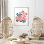 Póster Formas abstractas coloridas en rosa y amarillo Ver<br><div class="desc">Collage de formas geométricas modernas de círculos abstractos en una paleta de colores vivos de azul,  rojo,  rosa y amarillo.</div>