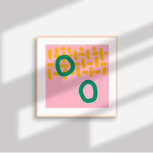 Póster Formas abstractas contemporáneas - verde rosa