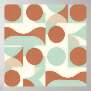 Póster Formas abstractas de terracota modernistas de medi