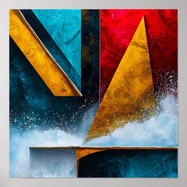 Póster Formas Abstractas 🎨✨ Energía Geométrica Moderna (Frente)