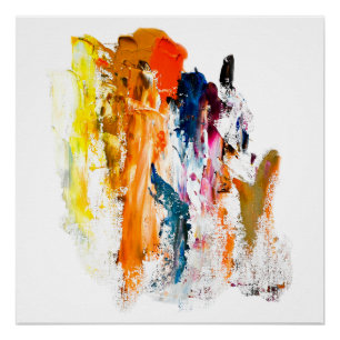 Póster Formas abstractas nacidas de la paleta de un artis