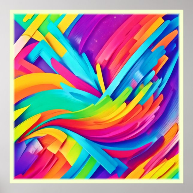 Póster Formas abstractas vibrantes (Frente)