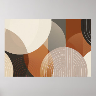 Póster Formas circulares con líneas con espacio de texto