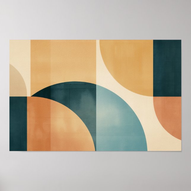 Póster Formas curvadas con espacio para texto (Frente)