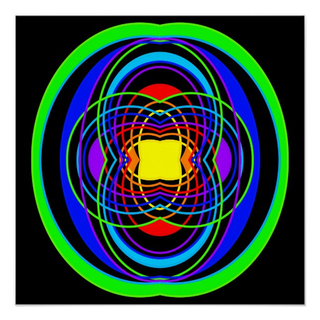 Póster Formas de colores arcoiris geométricos (Anverso)