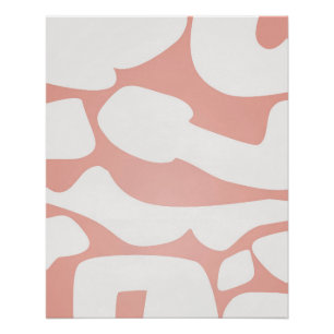 Póster Formas de Coral Abstractas sobre Fondo Suave Neutr