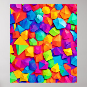 Póster Formas de cristal coloridas