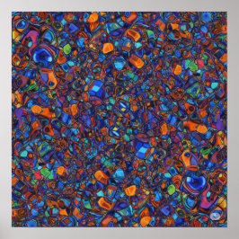 Póster Formas de interbloqueo coloridas