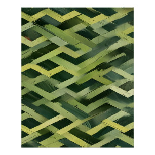 Póster Formas de solapamiento geométrico verde