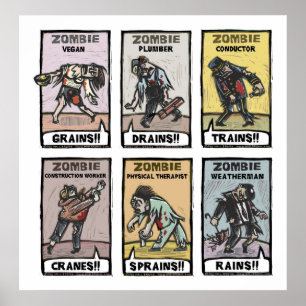 Póster Formas de vida del zombi - poster