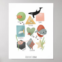 Formas Educativas del Océano Adorable Guardería Ne