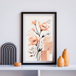 Póster Formas Florales Susurradas