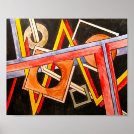 Póster Formas flotantes-Arte geométrico Bauhaus moderno