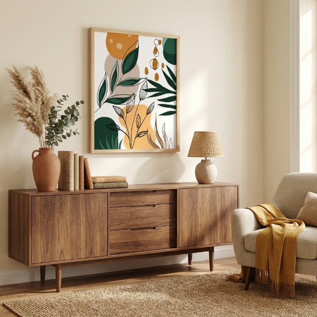 Póster Formas geométricas abstractas botánicas boho moder (Subido por el creador)