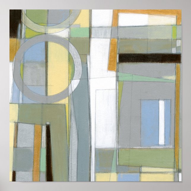 Póster Formas geométricas abstractas coloridas (Frente)