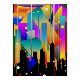 Póster Formas geométricas abstractas de Nueva York modern